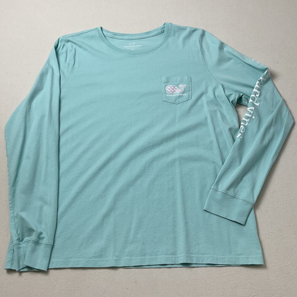 Vineyard Vines Teal Adult XL Long Sleeve Whale Shirt